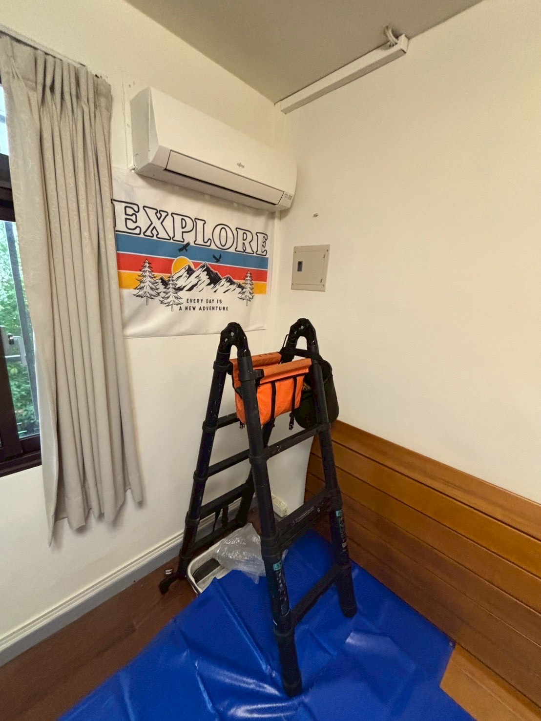 台中北區富士通分離式冷氣清洗兩台 