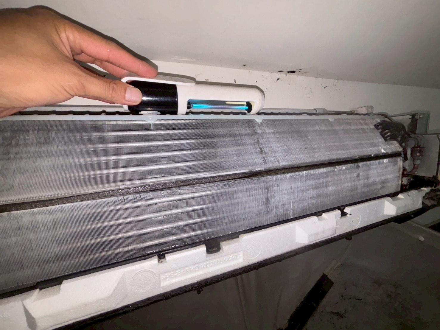 台中太平冷氣漏水清洗 20250819 水盤都水垢、塞住漏水